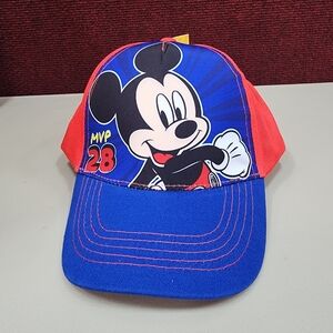 NWT Disney Mickey Mouse Kid's Baseball Hat MVP 28 Blue Plastic Snapback